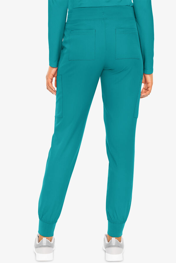 Med Couture Insight Women's 6-Pocket Cargo Jogger Scrub Pants - Teal - 4