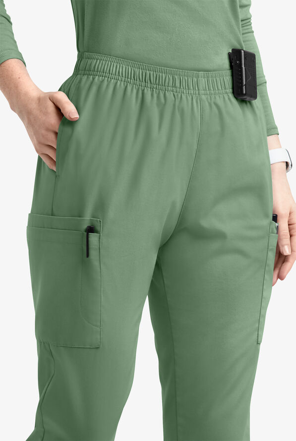 Strictly Scrubs Women's 7-Pocket Tapered Jogger Cargo Scrub Pants - Seaspray - 2