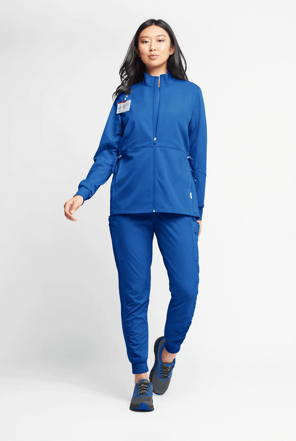 Chaqueta médica ajustable WhisperLite Eris con cremallera y 5 bolsillos para mujer - Royal - 7