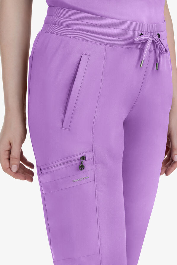 Healing Hands Purple Label Toby Women's 7-Pocket STRETCH Jogger Drawstring Scrub Pant - Purple Moonstone - 2