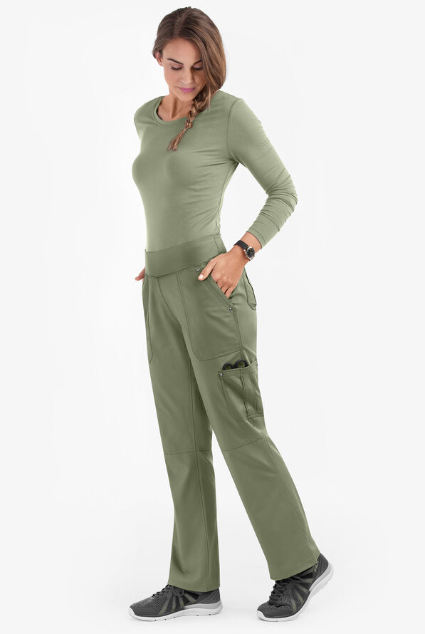 Healing Hands Purple Label Tori Women's 5-Pocket STRETCH Yoga Scrub Pants - Olive - 3