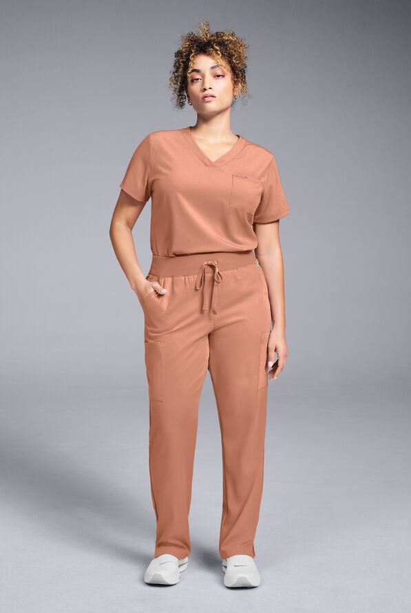 Blusa m&eacute;dica Hypothesis Base con cuello en V para mujer - Earth - 3