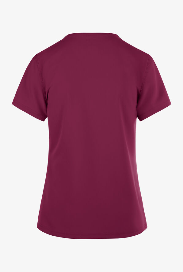 Dickies EDS NXT Women's 1- Pocket Tuck In Henley Scrub Top - Wine - 2