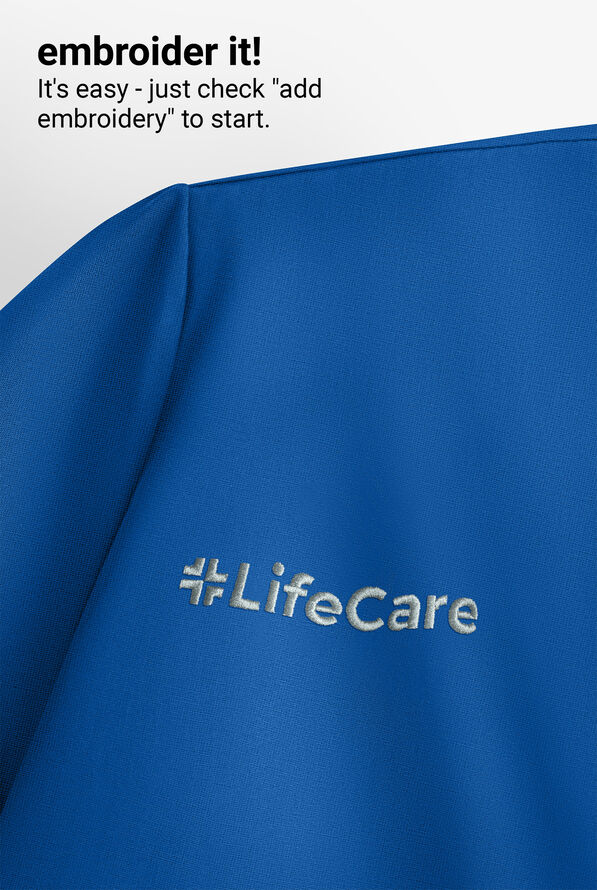 Blusa m&eacute;dica Carhartt Cross-Flex Force STRETCH con cuello redondo y 1 bolsillo para mujer - Royal - 6