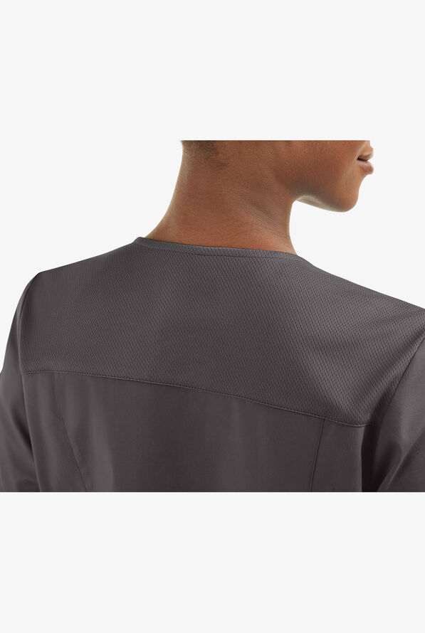 UA Exclusive Cherokee Workwear Professionals Active Women's 4-Pocket STRETCH V-Neck Scrub Top - Pewter - 5