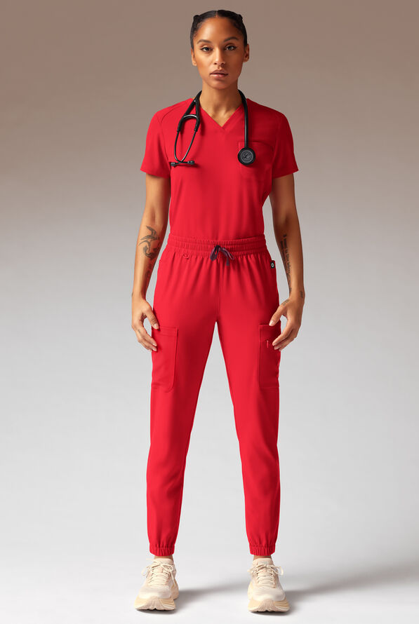 Hypothesis Cache Women&rsquo;s 6-Pocket Jogger Scrub Pant - Hemoglobin - 3