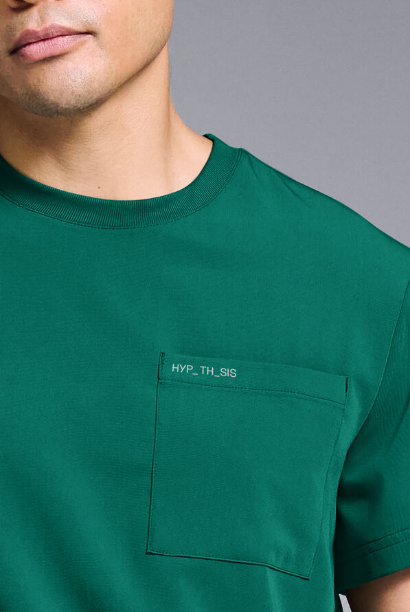 Hypothesis S-R Shift Ready Men’s 1-Pocket Tuck-In Crew Neck Scrub Top - Hunter - 5