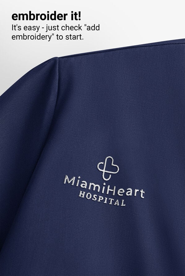 Skechers by Barco Coast Women's 2-Pocket STRETCH Banded Collar V-Placket Scrub Top - Navy - 7