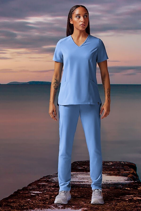 Hypothesis Meta-Base 2 Women’s 2-Pocket V-Neck Scrub Top - Jet Black - 6