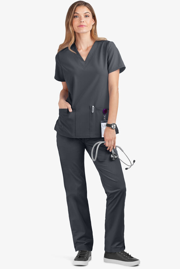 Advantage STRETCH by Butter-Soft Women's Scrub Set - Pewter - 2