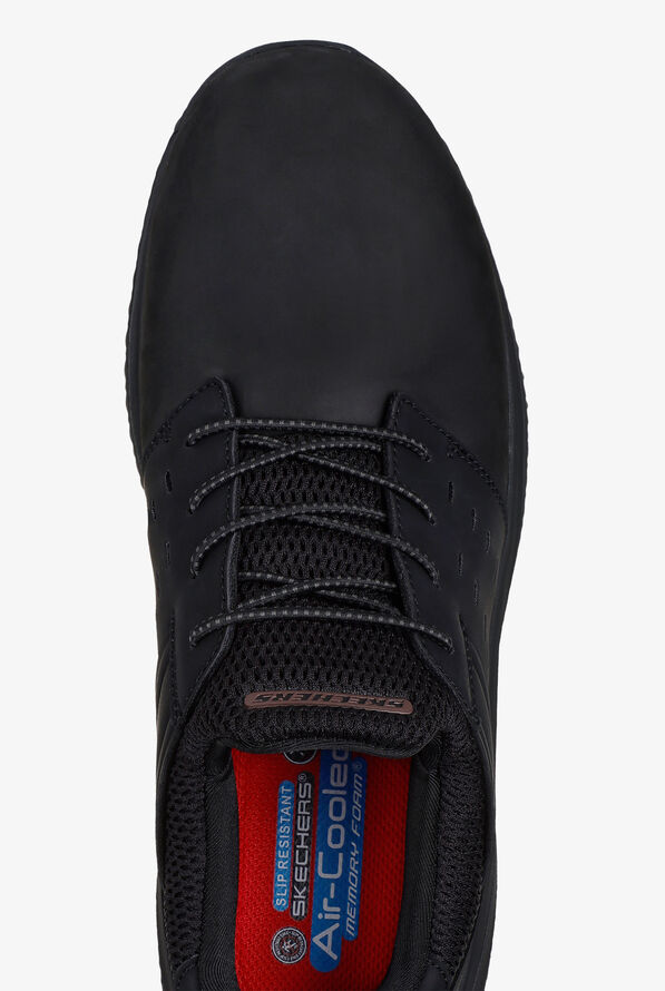 Skechers Work Men's DELSON 3.0 SR Black Bungee Athletic Slip On Shoes - Black - 2