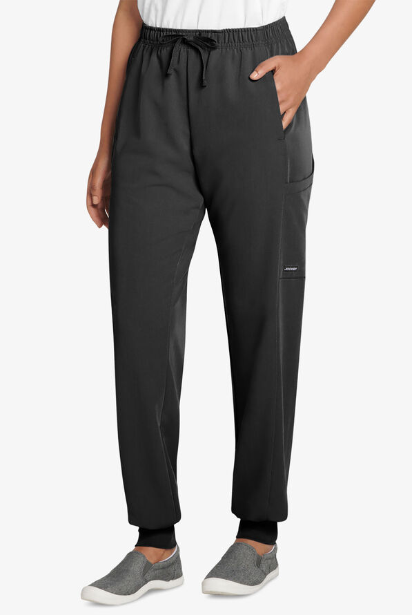 Jockey Women's 4-Pocket STRETCH Cargo Jogger Scrub Pants - Black - 1