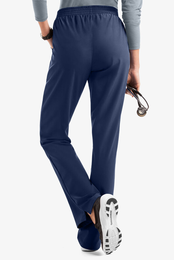Easy STRETCH Alana Women's 2-Pocket Pull On Scrub Pants - Petite - Navy - 2