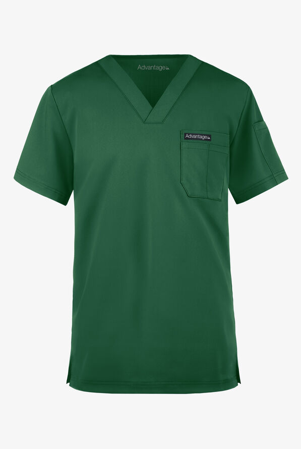 Advantage STRETCH Men's 4-Pocket V-Neck Scrub Top - Hunter - 1