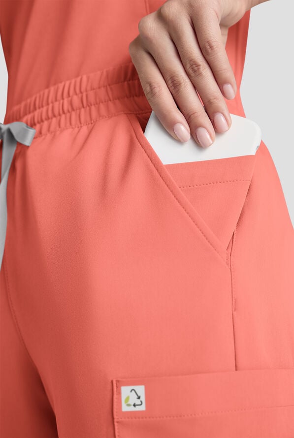 Pantal&oacute;n m&eacute;dico ReSurge Topaz con cord&oacute;n ajustable y 11 bolsillos para mujer - Chilled Guava - 7