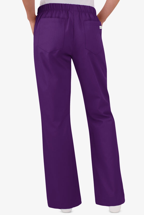 Butter-Soft Core Women's 5-Pocket Bootcut Mid Rise Scrub Pants - Petite - Eggplant - 2