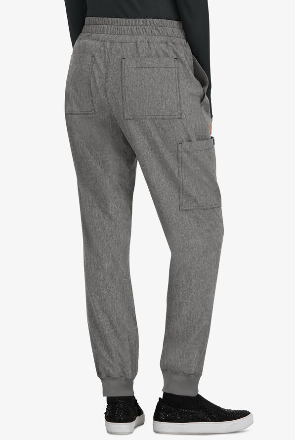 koi Basics Gemma Women's 5-Pocket STRETCH Cargo Jogger Scrub Pants - Heather Grey - 2