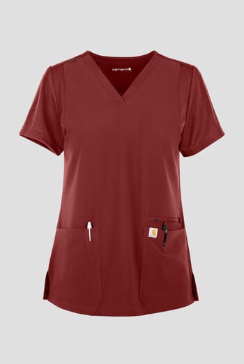 Carhartt Cross-Flex Force Women's 3-Pocket STRETCH Knit Panel Scrub Top