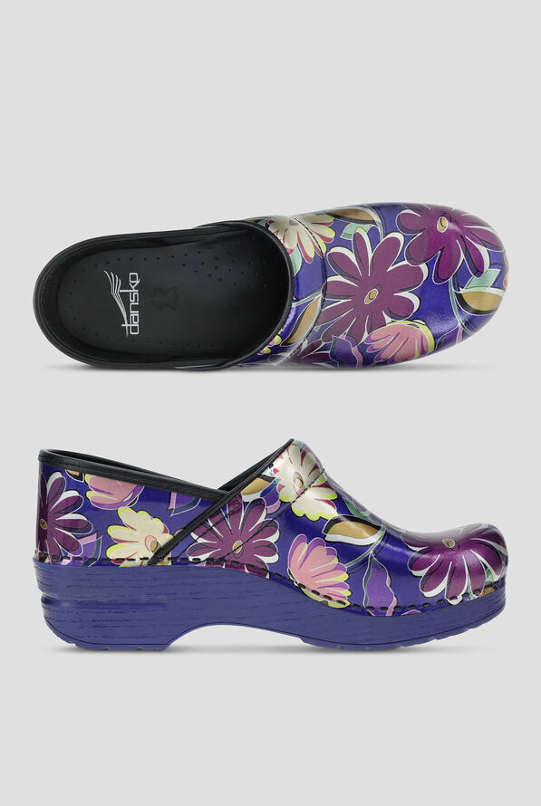 Dansko Women's Professional Indigo Floral Patent Clog - null - 1