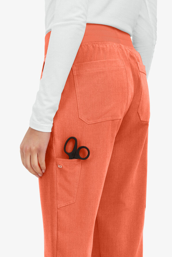 koi Next Gen Smart Daily Women's 8-Pocket STRETCH Jogger Scrub Pant - Heather Coral - 2