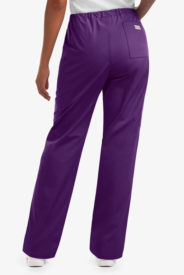 UA Best Buy Scrubs Unisex 3-Pocket Drawstring Pant - Tall - Eggplant - 3