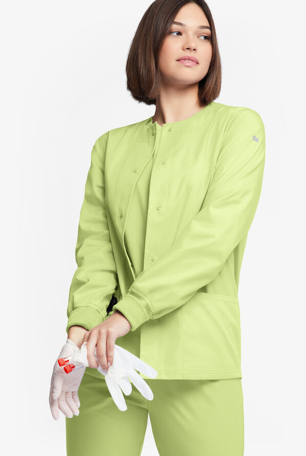 Butter-Soft Originals Women's 3-Pocket Warm-up Scrub Jacket - Cool Matcha - 2