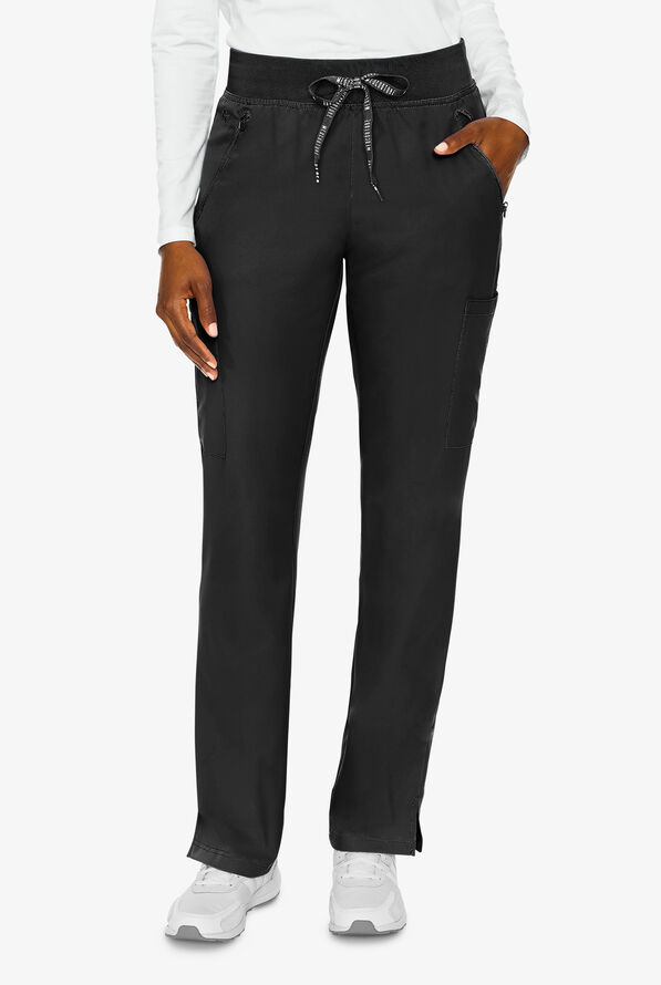 Med Couture Insight Women's 4-Pocket Zipper Cargo Pocket Scrub Pants - Black - 1