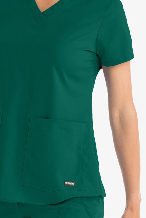 Grey's Anatomy&trade; by Barco Aubrey Women's 2-Pocket Classic Fit Scrub Top - Hunter - 3