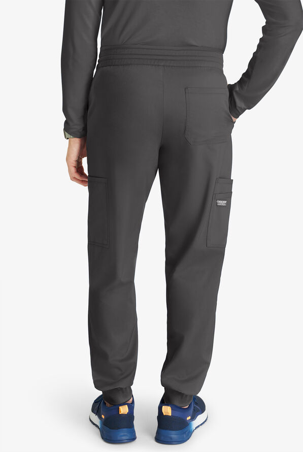 Pantalón médico Cherokee Workwear Revolution STRETCH Short estilo cargo jogger con cintura de malla y 6 bolsillos para hombre - Pewter - 2