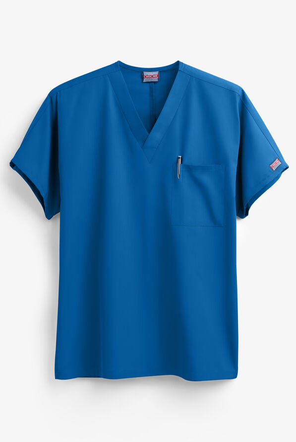 Cherokee Workwear Unisex 1-Pocket V-Neck Scrub Top - Royal - 1