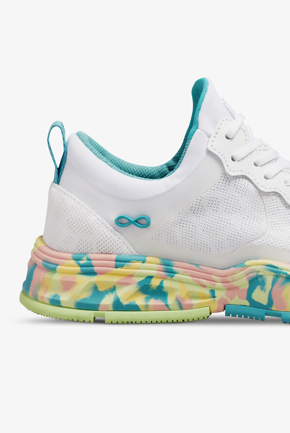 Infinity by Cherokee Women&rsquo;s Fly  White Colorful/Camo Athletic Lace Up Nursing Shoes - null - 4