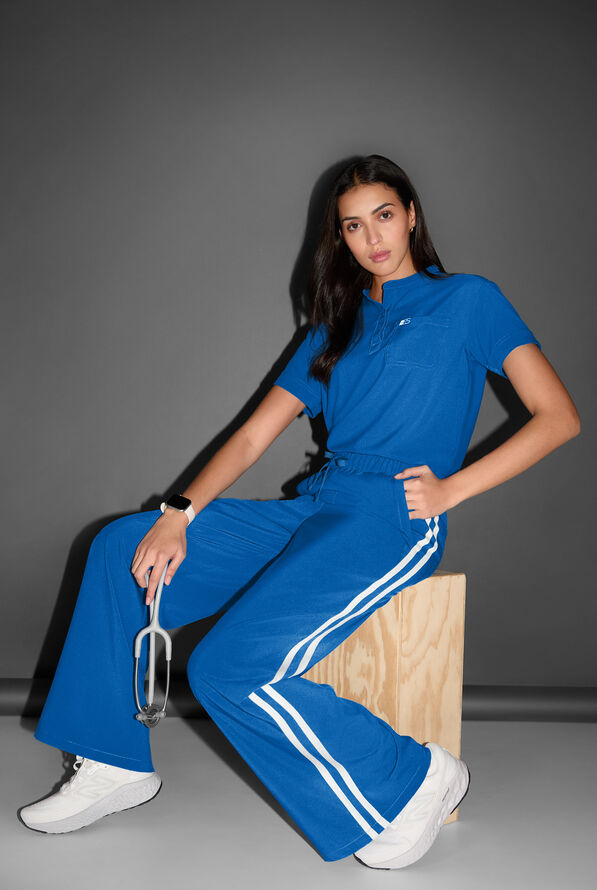 Easy STRETCH Women's Relaxed Fit Wide Leg Scrub Pant - Royal - 2