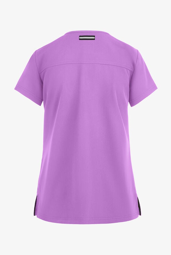 koi Next Gen Hustle and Heart Women's 3-Pocket STRETCH V-Neck Scrub Top - Passion Lilac - 2