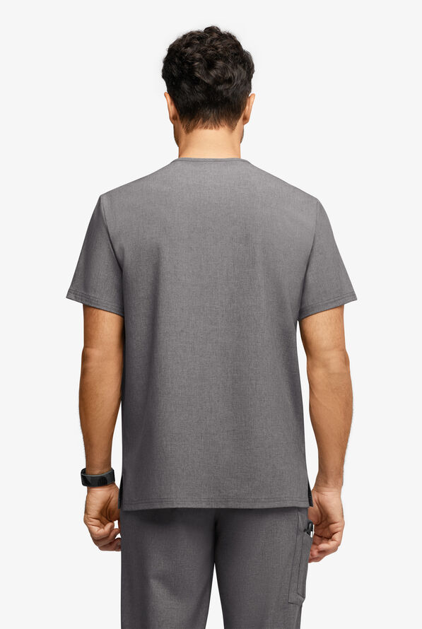 Easy STRETCH Riley Unisex 3-Pocket V-Neck Scrub Top - Graphite Heather - 3