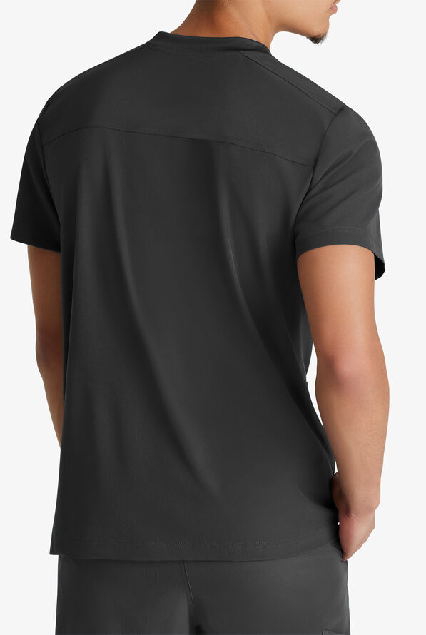 Skechers by Barco Thesis Men's 3-Pocket STRETCH Tuck In V-Neck Scrub Top - Black - 4