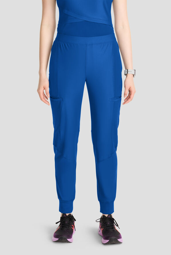Infinity GNR8 Kinetic Knit Women's 4-Pocket STRETCH Cargo Jogger Scrub Pants - Royal - 1