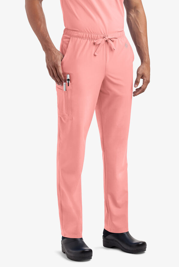 Easy STRETCH Morgan Unisex 5-Pocket Drawstring Scrub Pants - Autumn Coral - 2