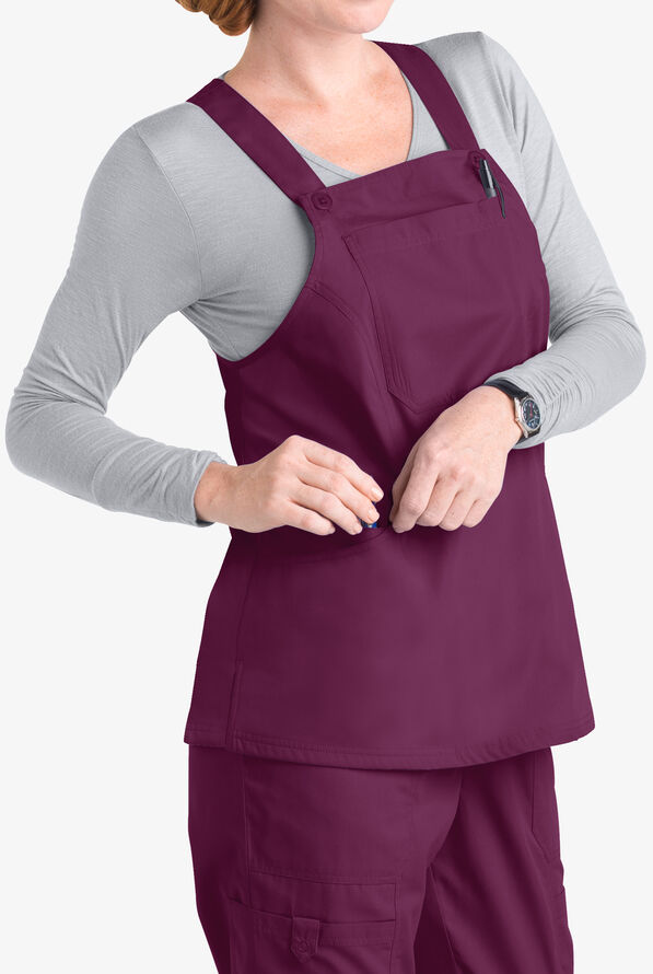 Butter-Soft Core Scrubs by UA™ Women's 5-Pocket Utility Overall Scrub Top - Wine - 5
