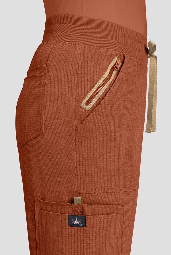 koi Solis Hettie Women's 7-Pocket STRETCH Jogger Cargo Scrub Pants - Dark Copper - 3