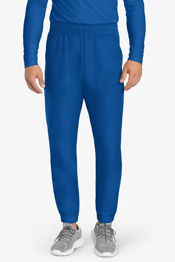 Cherokee Workwear Originals Ultra Men's 4-Pocket Flat Front Cargo Jogger Scrub Pants - Royal - 1