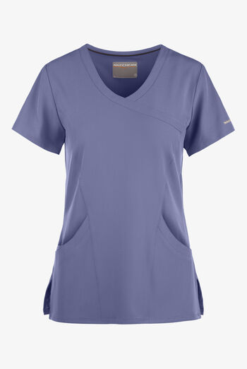 Blusa m&eacute;dica Skechers by Barco Reliance STRETCH estilo cruzado con 3 bolsillos para mujer