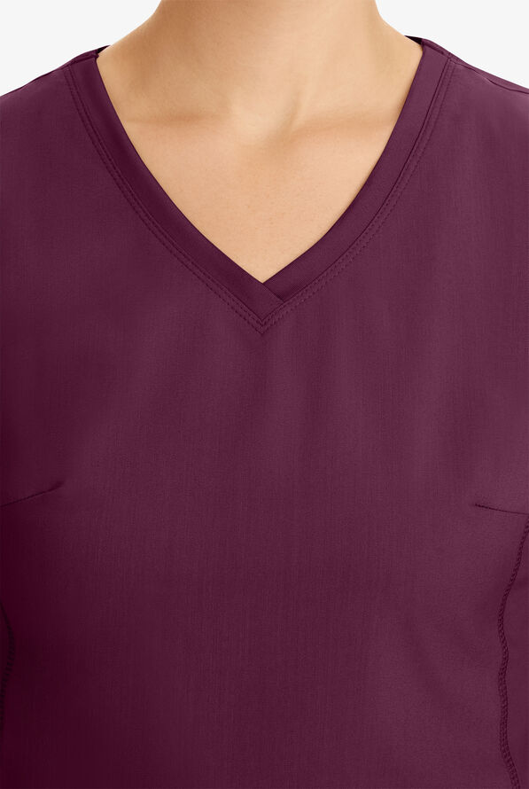 Healing Hands Purple Label Juliet Women's 2-Pocket STRETCH Princess Seam Scrub Top - Wine - 5