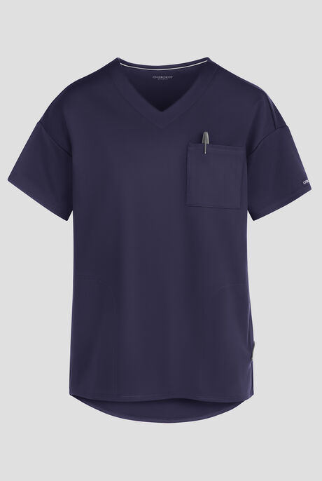 Cherokee Achieve Women's 3-Pocket  STRETCH Tunic V-Neck Knit Scrub Top