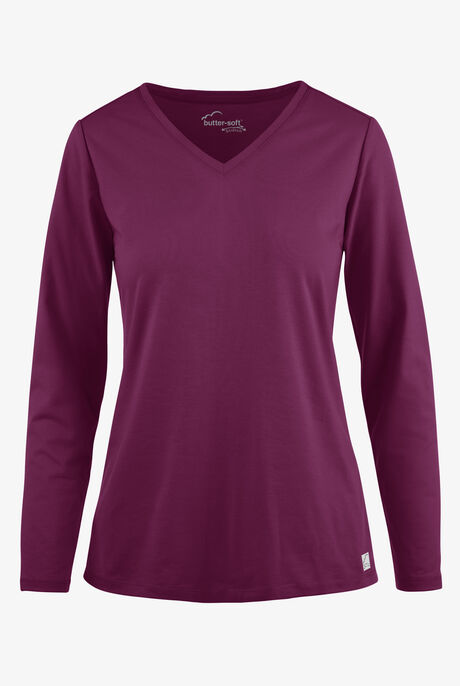 Butter-Soft STRETCH Women’s Cotton-Rich V-Neck Knit Underscrub