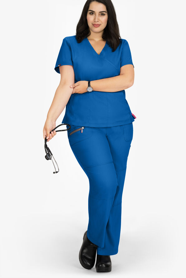 koi Lite™ Peace Women's 6-Pocket Drawstring Scrub Pants - Royal - 2