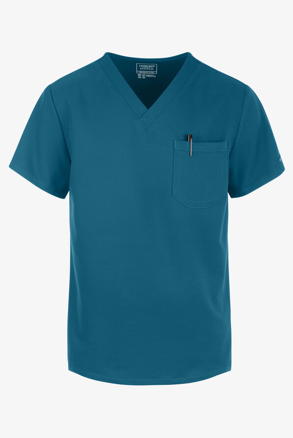 Blusa m&eacute;dica unisex Cherokee Workwear Originals Ultra con cuello en V y 1 bolsillo - Caribbean Blue - 1