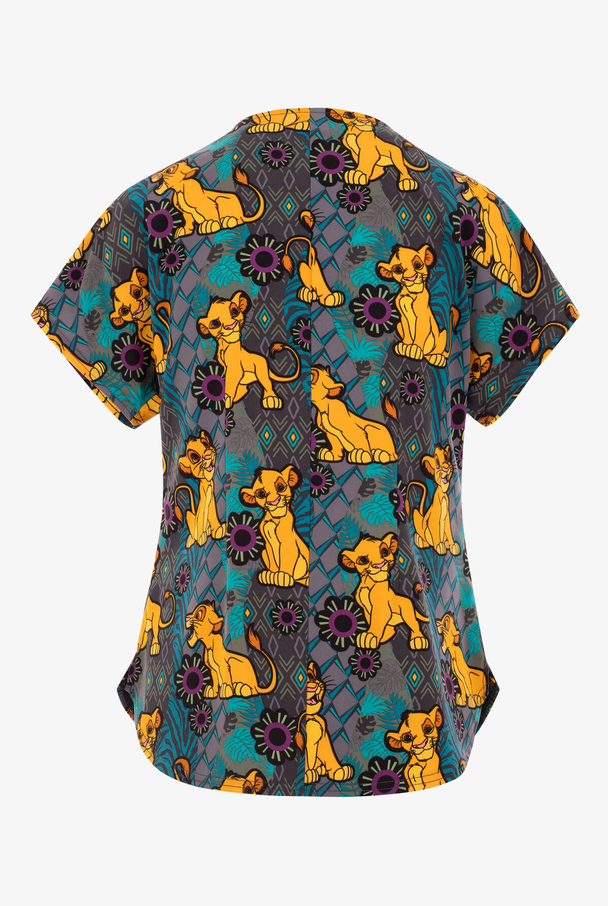 Tooniforms Disney's Roaring Simba Women's 2-Pocket STRETCH V-Neck