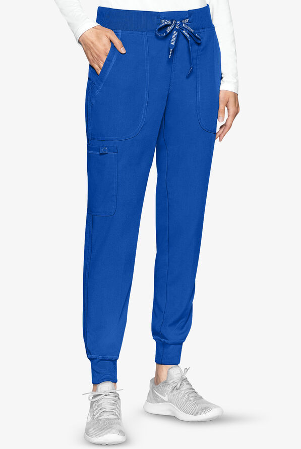 Med Couture Touch Women's 5-Pocket STRETCH Cargo Yoga Jogger Scrub Pants - Royal - 1
