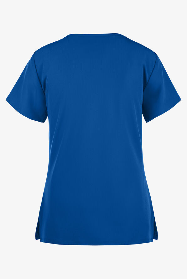 Skechers by Barco Reliance Women's 3-Pocket STRETCH Mock Wrap Scrub Top - Royal - 3