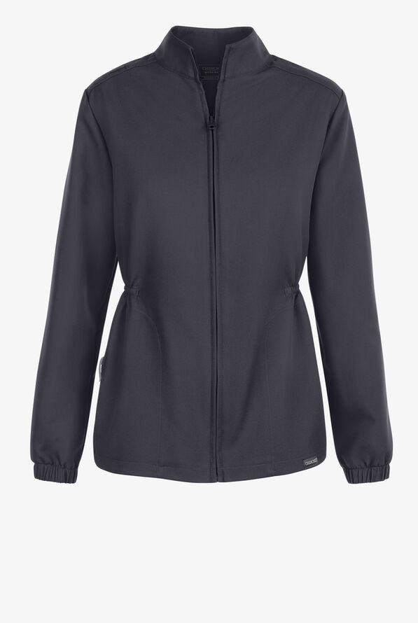 Cherokee Workwear Originals Ultra Women's 2-Pocket Zip Front Scrub Jacket - Pewter - 1